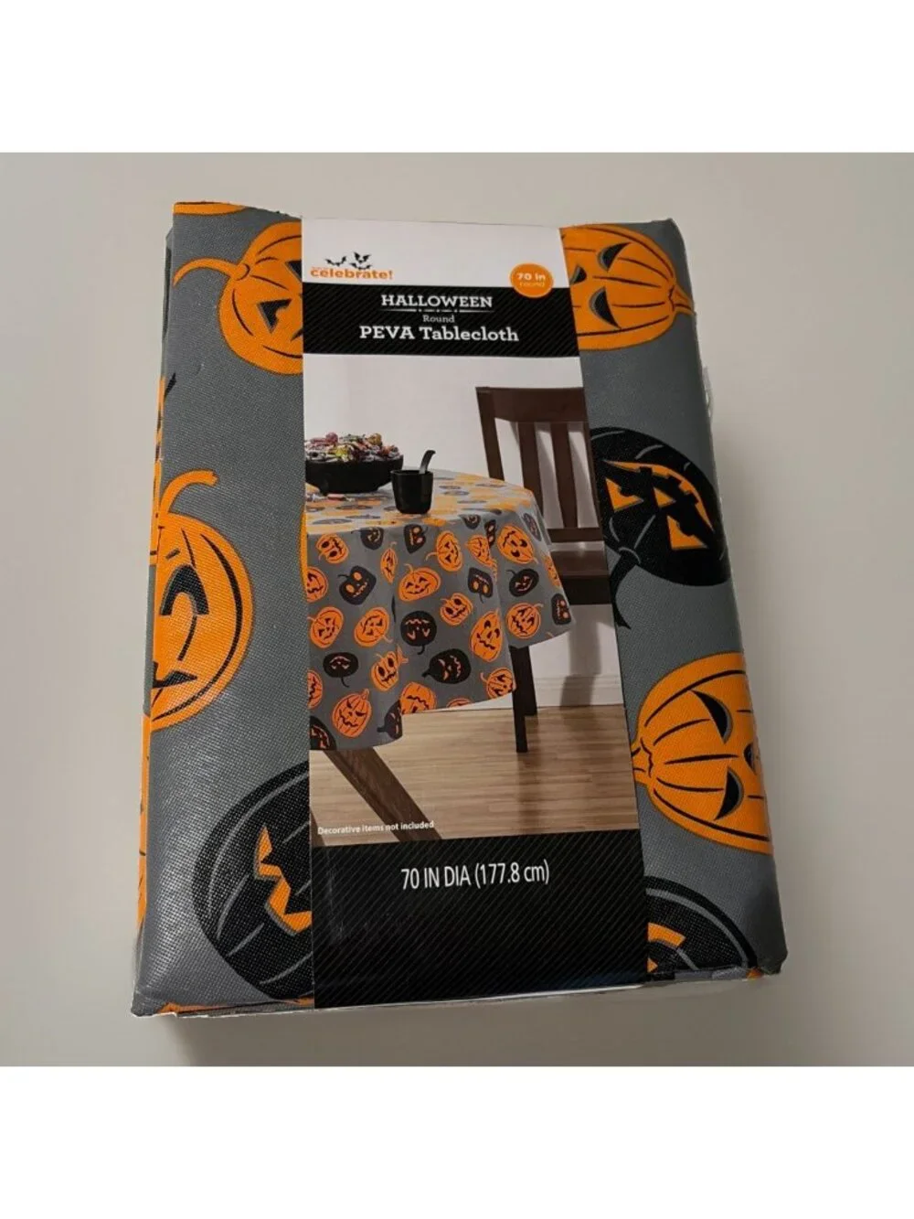 Celebrate Halloween PEVA Vinyl Tablecloth Pumpkin Jack O Lantern 70